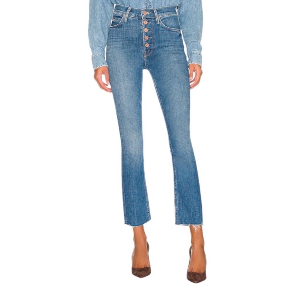 MOTHER woman’s denim pixie dazzle Ankle Fray Beginner’s luck jeans